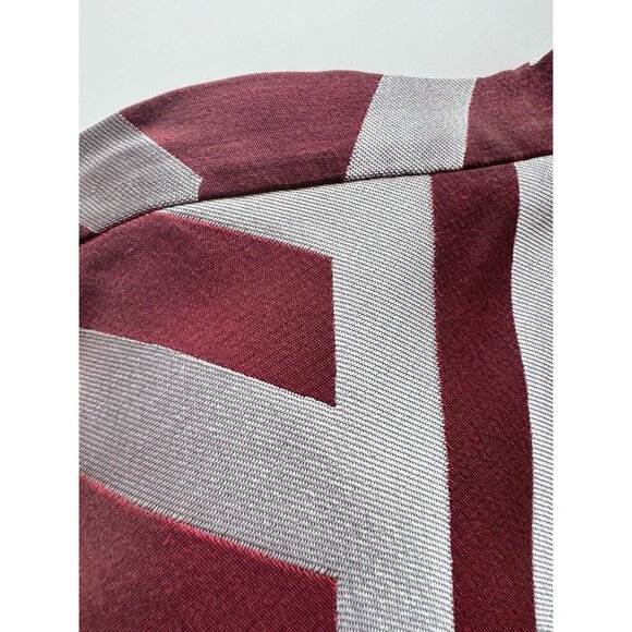 VIVIENNE WESTWOOD Maroon Silver Striped Jacquard Asymmetrical Mini Skirt, Size 6 - Picture 11 of 16